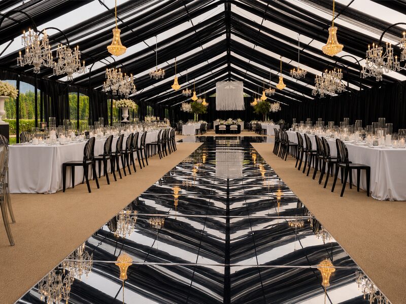 Black Tent Transformation — Canadian Wall to Wall Draping